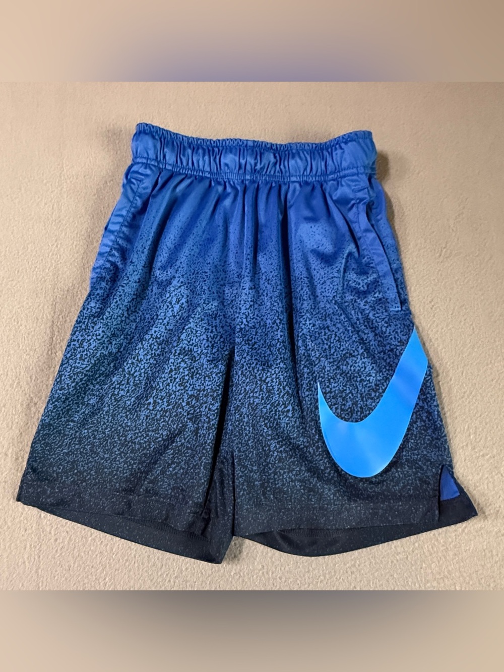Nike Boys' Blue to Black Ombre Athletic Shorts